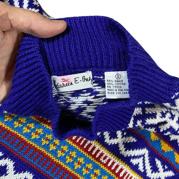 Vintage 80s Alpine Nordic Knit Sweater - S - Picture 4 of 5